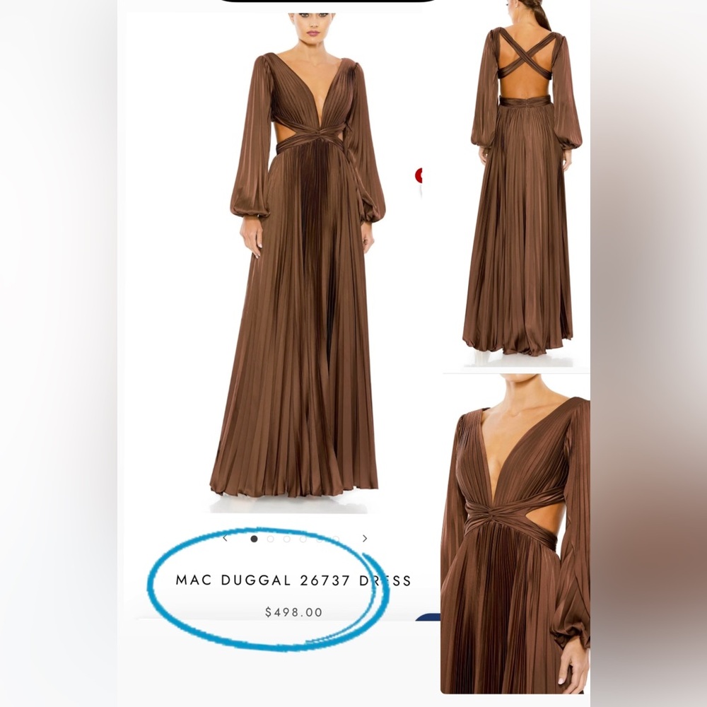 Mac Duggal Chocolate Brown Backless Gown